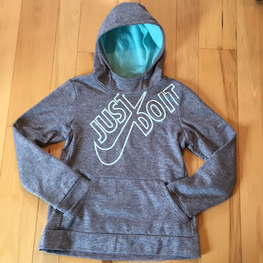 Nike Pullover hoodie - Dri-Fit - grey/mint - Large